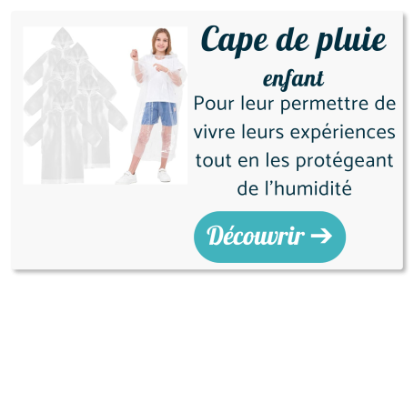 cape de pluie de voyage enfant